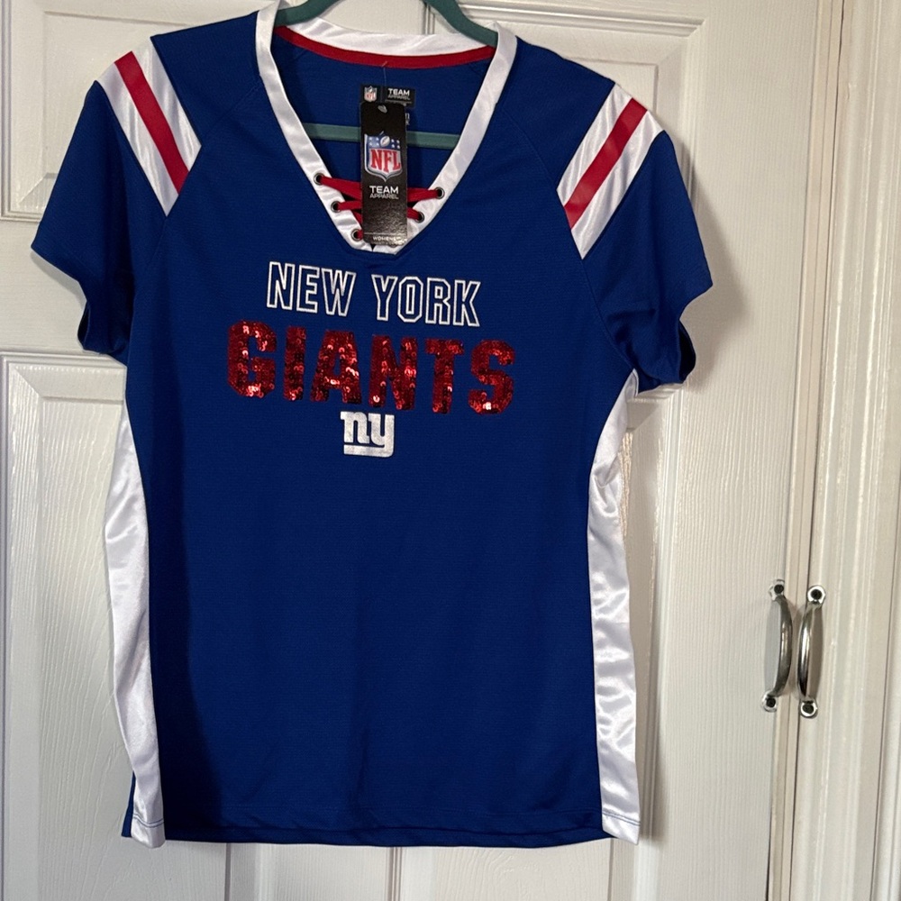 New NFL New York Giants Blue and Red Jersey